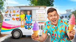 Vania Mania Kids explore Dad's Ice Cream truck and other funny stories for kids