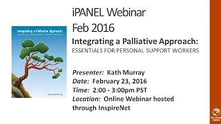 iPANEL Webinar: Integrating an educational approach in palliative care February 23, 2016