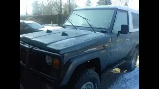 Cold Start ( -12*C ) Toyota Land Cruiser Special 1988 LJ73 2.4Diesel