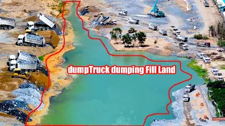 Part 327| Wow! Amazing! make The Fill Land of Lake By Heavy dump truck & bulldozer, Wheel Loader