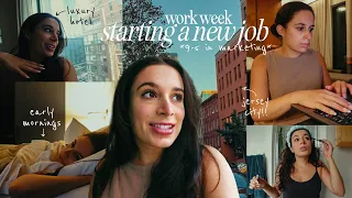 work week in my life starting a NEW JOB! 👩🏻‍💻 *9-5 in marketing* | travel for orientation with me