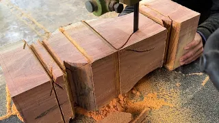 The Genius Carpenter Creates a Table Full of Love Using Slices of Tree Branches