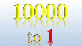 Counting numbers from 10000 to 1 Different fonts and colours version