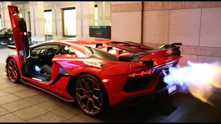 Flames from Gintani Tuned Lamborghini Aventador SVJ with High Revs in Toronto