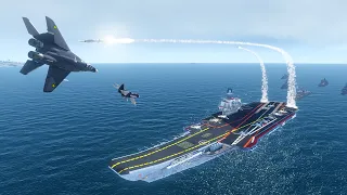 Russian Shock! Ukrainian Fighters Carpet Bomb a Russian Aircraft Carrier - Arma 3