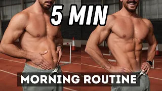 5 Min MORNING CARDIO Routine To BURN FAT | Rowan Row