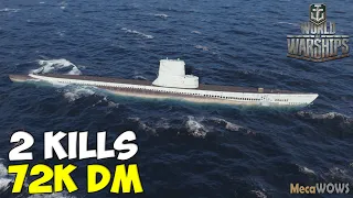 World of WarShips | Balao | 2 KILLS | 72K Damage - Replay Gameplay 4K 60 fps