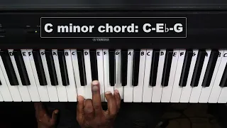 How to Play the C Minor Chord on Piano - Beginner's Piano Lesson