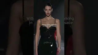 Gigi Hadid VS Vittoria ceretti walking in same dress #viral #model #gigihadid #runway