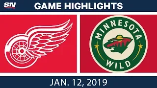 NHL Highlights | Red Wings vs. Wild - Jan. 12, 2019