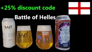 Hackney Church Brewing Halo Helles 5.1% ABV 360 Brewing Pavilion 4.6%  25% Discount code.