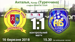 ФК Смолевичі (Білорусь) - ФК Агробізнес (Волочиськ, Україна) - 1:1. Відеоогляд