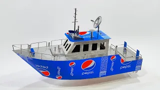 Make An Amazing  Electric Boat With Pepsi Cans and DC motor - DIY BOAT