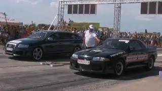 Nissan Skyline R32 GT-R Godzilla Vs. Audi RS6 600 HP