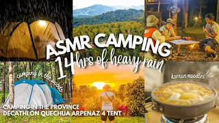 [16] 14 hrs heavy rain camping in the mountains / relaxing asmr /  camping in 🇵🇭 Silay Negros Occ.