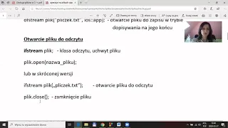 Obsługa plików w C++. Operacje na plikach tekstowych. Odczyt danych z pliku.