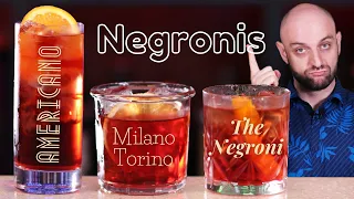 THE NEGRONI TRIO: Milano-Torino, Americano, Negroni cocktail recipes