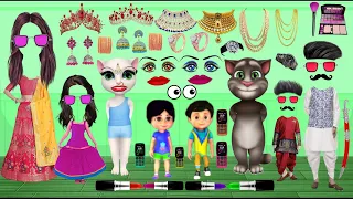 ||Talking tom Billi Billa aur Vir the Robot boy Emli ki shaadi ka funny makeup comedy video||💋🫀💄❤️