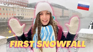 first snow in MOSCOW ! 5 month winter begins 🇷🇺 Russia vlog