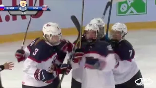 2018 U18WWC Highlights - USA 5, RUS 3