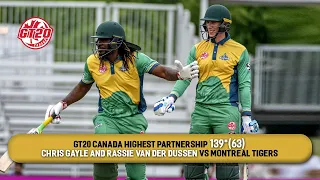 GT20 Canada Highest Partnerships | Chris Gayle and Rassie van der Dussen against Montreal Tigers