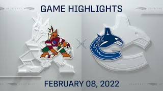 NHL Highlights | Coyotes vs. Canucks - Feb. 8, 2022