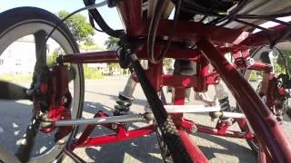 The suspension of the Velove Armadillo cargo bike prototype 3