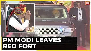 PM Modi Leaves Red Fort After He Concludes His Address To Nation On Independence Day