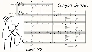 Canyon Sunset. Play Along. Music Score for Orchestra. Canyon Sunset Orchestra. Violin Sheet Music.