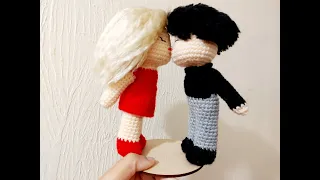 Crochet Valentine Couple Kissing Dolls Amigurumi