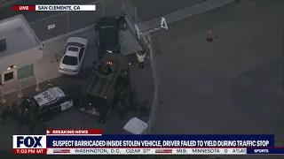 Watch this driver get out of stolen car after hours-long barricade in San Clemente, California