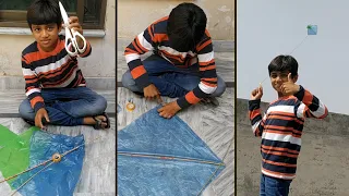 Kite Making with Plastic Bag (Plastic Bag) with Kite Flying Test - Kite for Kids - Kite Crafts