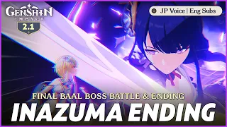 BAAL FINAL BOSS FIGHT & INAZUMA ENDING - Genshin Impact 2.1 | Japanese Voice English Subs