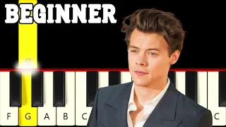 As It Was - Harry Styles - Very Easy and Slow Piano tutorial - Only White Keys