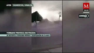 Se suspenden las clases en Guamúchil, Sinaloa tras el paso de un enorme tornado