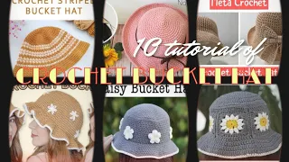 10 tutorial of crochet bucket hat