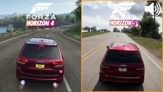Forza Horizon 5 vs 4 Engine Sounds Comparison (Jeep Grand Cherokee SRT)