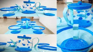 How to Make Tea Set From Plastic Bottle  | Easy Plastic bottle Craft Idea