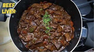 How to Cook Jamaican Stewed Beef Liver | Beef Liver Recipe || JUENFO Kitchen