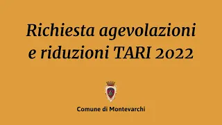 Richiesta agevolazioni e riduzioni TARI 2022