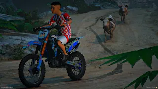 GTA V: VIDA REAL | FUGINDO DAS VACA NA CHUVA DE MOTO🔥