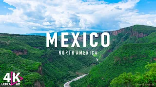 FLYING OVER MEXICO (4K UHD) - Amazing Beautiful Nature Scenery With Relaxing Music For Stress Relief