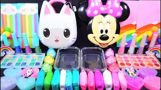 "Gabby's Dollhouse VS Minnie Mouse" Slime. Mixing Makeup into clear slime! 🌈ASMR🌈 #슬라임 (354)