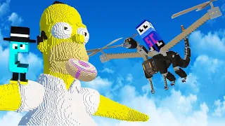 We Destroy Giant Homer Simpson with a Robot Dragon in Teardown Multiplayer!