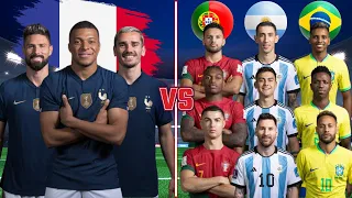 Mbappe Giroud Griezmann 🆚 Portugal Argentina Brazil (Messi, Ronaldo, Neymar)💪⚽🔥