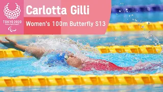 🇮🇹 Carlotta Gilli Takes Gold | Women's 100m Butterfly S13 Final | Swimming | Tokyo 2020 Paralympics