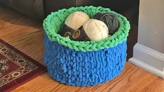 Finger Knit Basket - Knit Without Needles!