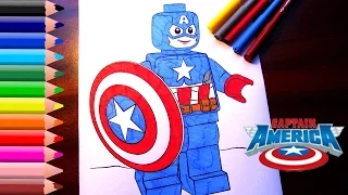 Captain America Coloring Pages for kids // LEGO Captain America Coloring Book for kids