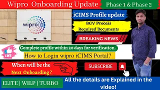 Wipro icims profile update for BGV | Turbo, Elite & Wilp | Wipro onboarding update explained 🔥🎯