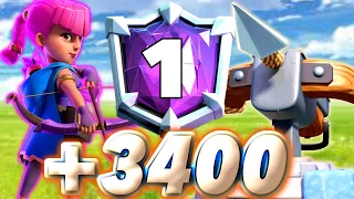 🏆+3400 with 3.0cycle X-bow😉-Clash Royale